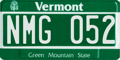 VT license plate NMG052