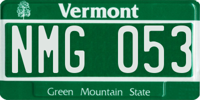 VT license plate NMG053
