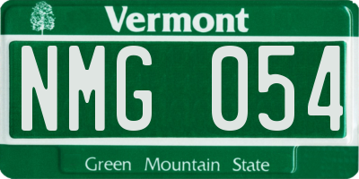 VT license plate NMG054