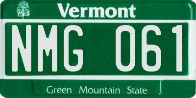 VT license plate NMG061