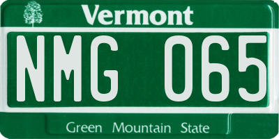 VT license plate NMG065