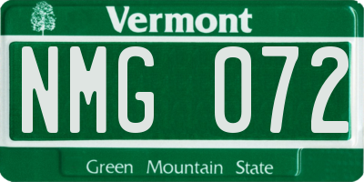 VT license plate NMG072