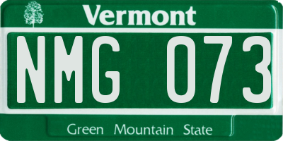 VT license plate NMG073