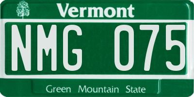 VT license plate NMG075