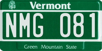 VT license plate NMG081
