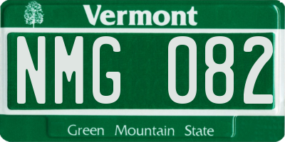 VT license plate NMG082