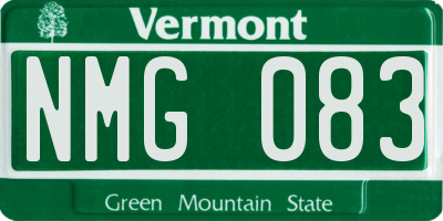 VT license plate NMG083
