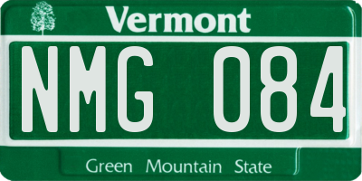 VT license plate NMG084