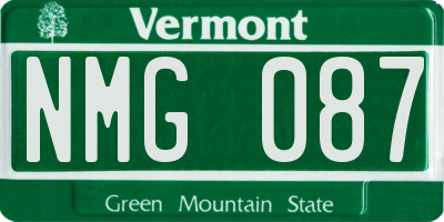 VT license plate NMG087