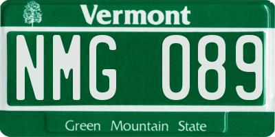 VT license plate NMG089