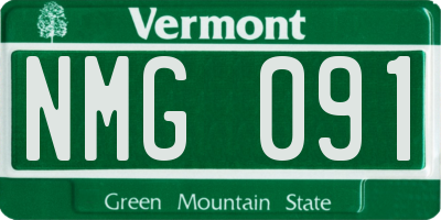 VT license plate NMG091