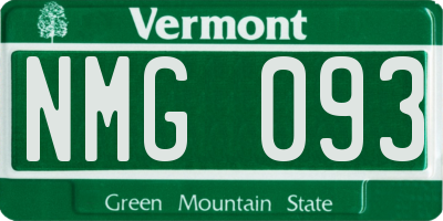 VT license plate NMG093