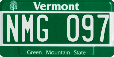 VT license plate NMG097