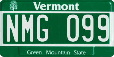 VT license plate NMG099