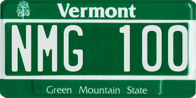VT license plate NMG100