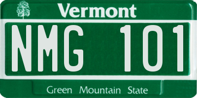 VT license plate NMG101