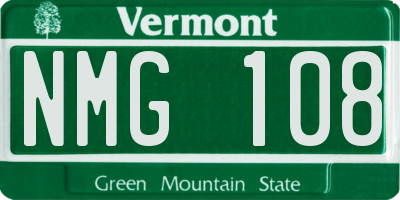 VT license plate NMG108