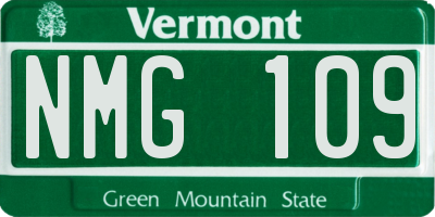 VT license plate NMG109