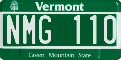 VT license plate NMG110