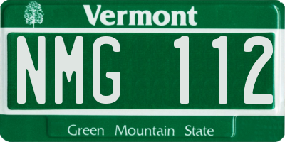 VT license plate NMG112