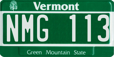 VT license plate NMG113