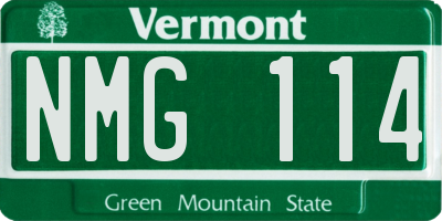 VT license plate NMG114