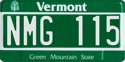 VT license plate NMG115