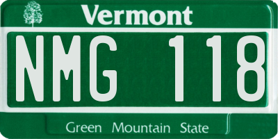 VT license plate NMG118