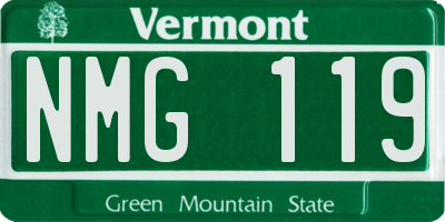 VT license plate NMG119