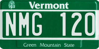 VT license plate NMG120
