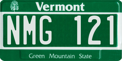 VT license plate NMG121
