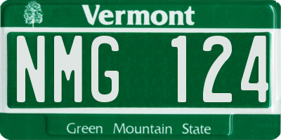 VT license plate NMG124