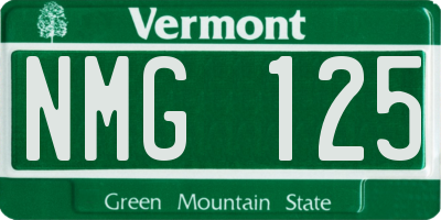 VT license plate NMG125