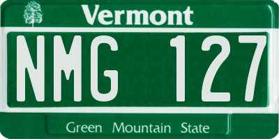 VT license plate NMG127