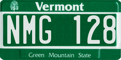 VT license plate NMG128