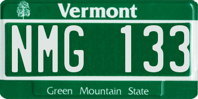 VT license plate NMG133