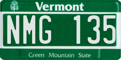 VT license plate NMG135