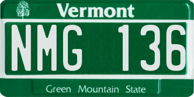 VT license plate NMG136