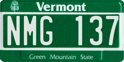 VT license plate NMG137
