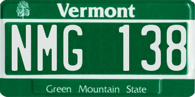 VT license plate NMG138
