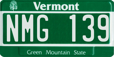 VT license plate NMG139