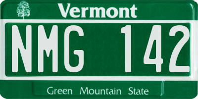 VT license plate NMG142