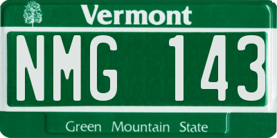 VT license plate NMG143