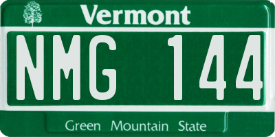 VT license plate NMG144