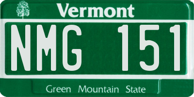 VT license plate NMG151