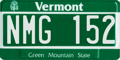 VT license plate NMG152