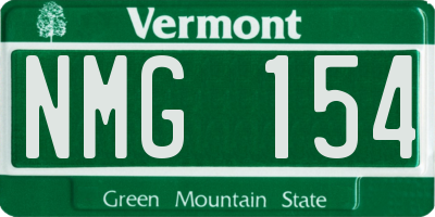 VT license plate NMG154