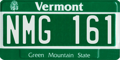 VT license plate NMG161