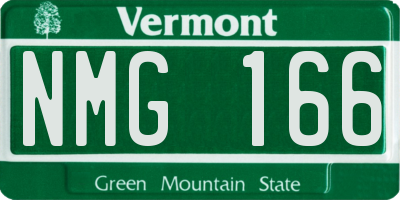 VT license plate NMG166