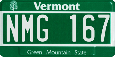 VT license plate NMG167